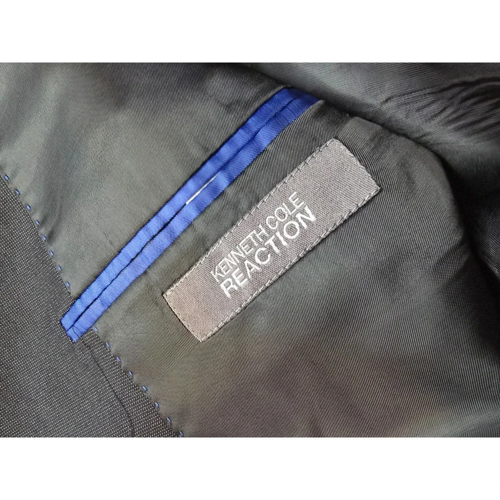 Kenneth Cole Reaction Blazer‎ Jacket Mens 48R Black Sports Coat 2 B Rayon Blend